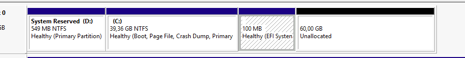 Moving EFI partition before C: