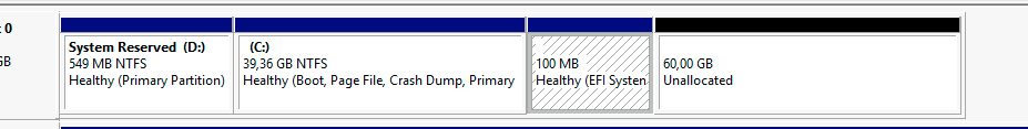 Moving EFI partition before C: